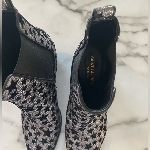 Saint Laurent Glitter Chelsea Ankle Boot - Picture 2 of 9